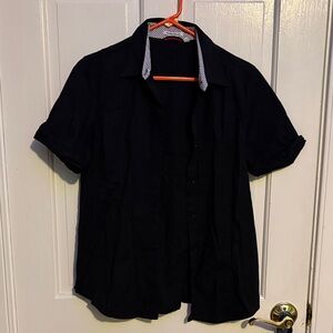 Classic Black Womens Collared Shirt